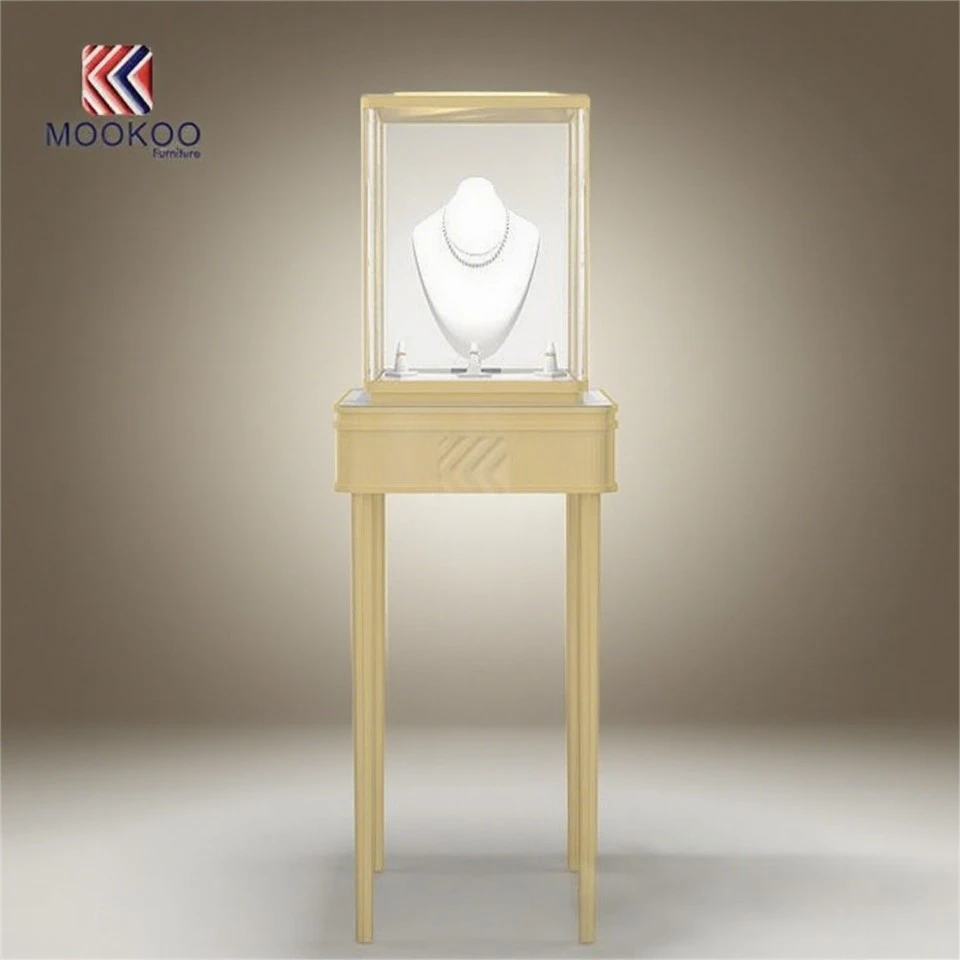 Custom Full Vision Frameless Display Cabinet Luxury Modern Retail Shop Glass Showcase Adjustable Acrylic Pedestal Museum Glass high quality