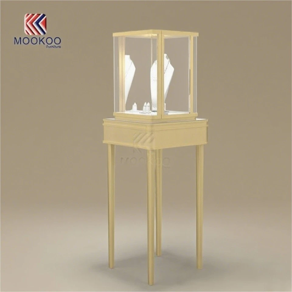 Custom Full Vision Frameless Display Cabinet Luxury Modern Retail Shop Glass Showcase Adjustable Acrylic Pedestal Museum Glass price