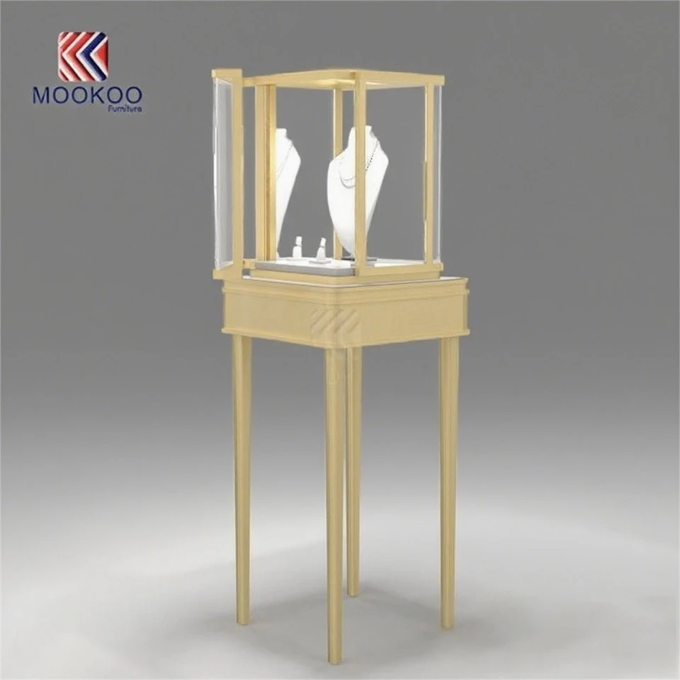 Custom Full Vision Frameless Display Cabinet Luxury Modern Retail Shop Glass Showcase Adjustable Acrylic Pedestal Museum Glass best
