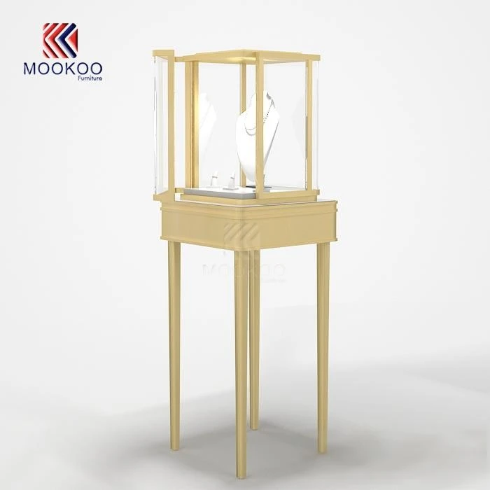 Custom Full Vision Frameless Display Cabinet Luxury Modern Retail Shop Glass Showcase Adjustable Acrylic Pedestal Museum Glass factory