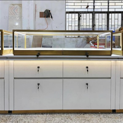 MOOKOO Luxus-Kleidervitrine mit einfacher Montage, modernes Design, Arbeitsplatte/freistehende Installation