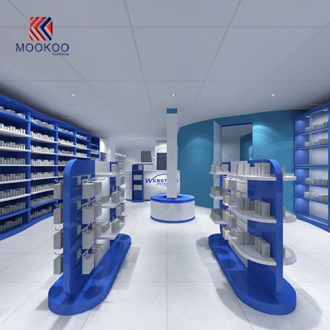 Maßgeschneiderte Farmacia Shop Interior Möbel Drug Display