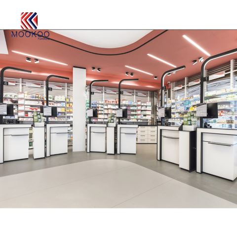 High-End-Apotheke Interior Counter Möbeldesign